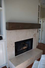 Wood Mantle Stone Tile Fireplace