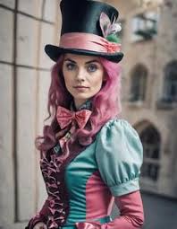 woman mad hatter makeup costume face