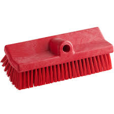 red floor scrub brush