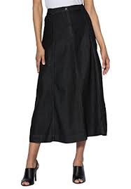 Roamans Women S Plus Size A Line Denim Skirt Black Denim 32 W