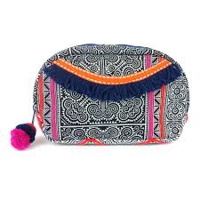 hmong batik makeup bag indigo global