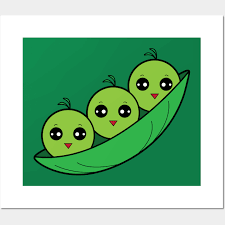 cute cartoon three peas in a pod