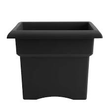 Black Plastic Deck Box Planter 57918