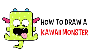 how to draw a cute kawaii monster with