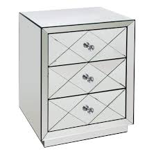 Mirrored bedside tables not only provide you a great opportunity to enhance lighting in the bedroom but also add character, sophistication and functionality redesign your bedroom space with this stylish four drawer bedside table by alterton furniture. Quilted Mirror 3 Drawer Bedside Bedroom Furniture