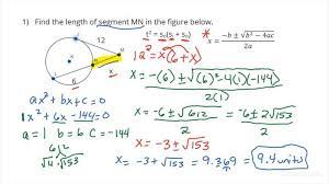 Finding Lengths Of A Secant A Tangent