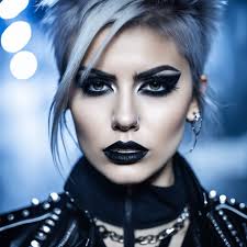 portrait glam punk makeup model