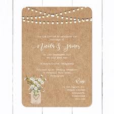 Rustic Mason Jar Flowers Boutique Wedding Invitation Rsvp