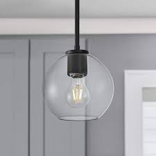 Smoke Grey Glass Globe Pendant Lamp