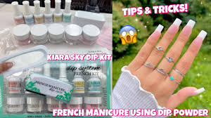 french manicure using dip powder