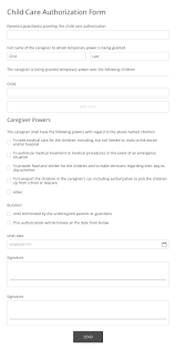 A signature authorization letter gives the permission of one person to appoint another person to become the signature authority for required work on their behalf when they aren't. Consent Forms Online Free Templates 123 Form Builder