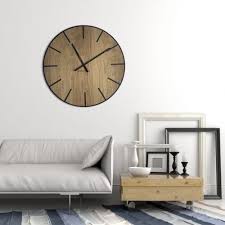 large wall clock modern wood art 60cm