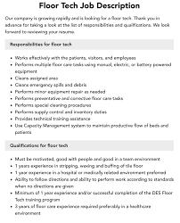 floor tech job description velvet jobs