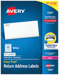 Avery Easy Peel Return Address Labels For Laser Printers 5167 1 2 X 1 3 4 Inches Box Of 8 000