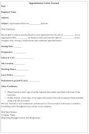 appointment letter how to write