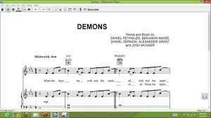 demons piano sheet