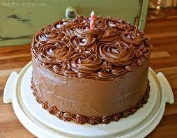 clic chocolate birthday cake with a