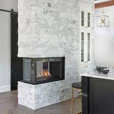Marble Double Sided Kitchen Fireplace