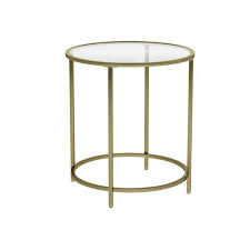 Golden Glass Round Side Table For