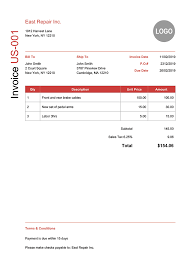 100 Free Invoice Templates Print Email Invoices