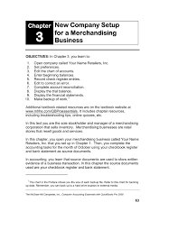 Chapter New Company Setup For A Merchandising Business