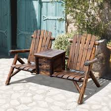 Outsunny Wooden Double Adirondack Chair
