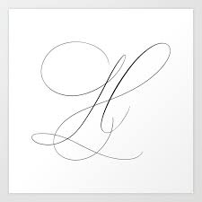 Calligraphy Calligraphed Letter H