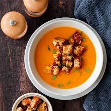 ginger soup with marmite croutons