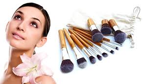 12 piece bamboo makeup brush set save