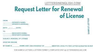 request letter for renewal of license