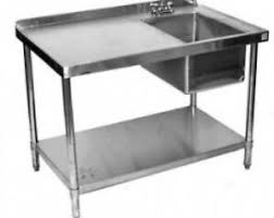 The lip rests above the counter, creating a frame around the sink. 30x60 Stainless Steel Work Table With Prep Sink On Right Ebay