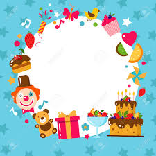 Happy Birthday Card Flat Vector Illustration Kids Party And