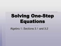 Ppt Solving One Step Equations