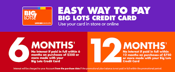 Don't live or work in our area? Big Lots Credit Card