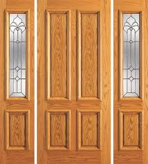 Plain Panel Wood Door With 2 Sidelites
