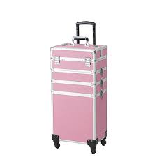 nail rolling makeup cases trolley pink