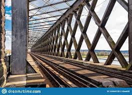 Steel Lattice Structure Of The Railway Bridge Over The