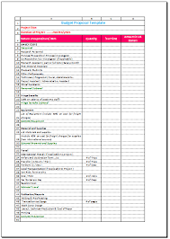 Budget Proposal Format In Excel Budget Templates