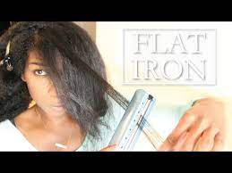 flat ironed natural hair low heat