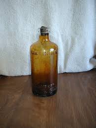 vintage listerine brown glass bottle