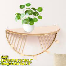half round floating shelves wall