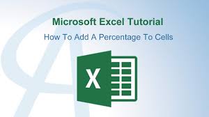how to add a percene to cells in excel