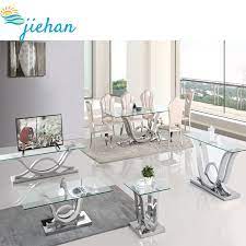 Glass Dining Table Chrome Dining