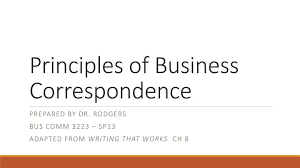 principles of business correspondence