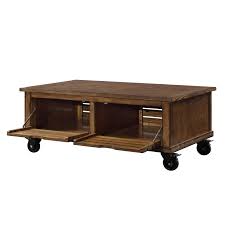 Pallet furniture ❯ pallet coffee tables ❯ this pallet coffee table has casters. Wooden Coffee Table With Drop Down Storage And Caster Wheels Brown Overstock 30358971