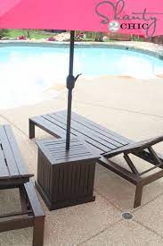 Diy Outdoor Umbrella Stand And Loungers