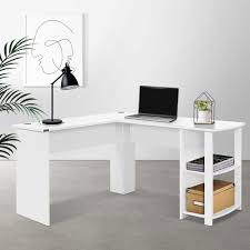 Free delivery over £40 to most of the uk great selection excellent customer service find everything for a beautiful home. Shop Artiss Office Computer Desk Corner Student Study Table Workstation L Shape Shelf White
