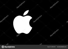 white apple logo isolated black