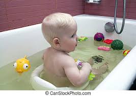 Check out more baby bath towel boy items in mother & kids, home & garden, sports & entertainment, toys & hobbies! Blonde Baby Boy In Bathroom Baby Boy Plays With A Pitcher Sitting In The Bath Canstock