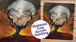 Y Skeleton Tree Acrylic Painting
